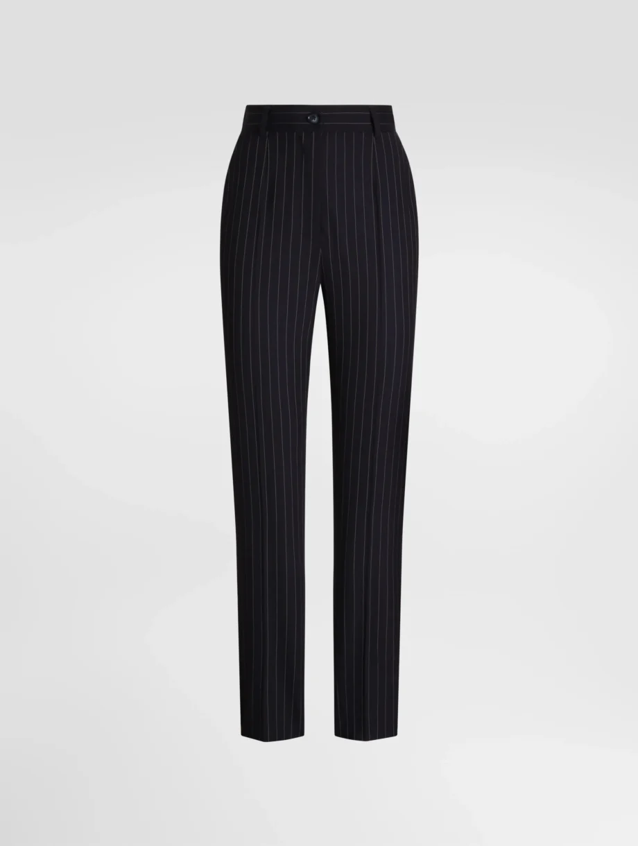 Pinstripe wool trousers
